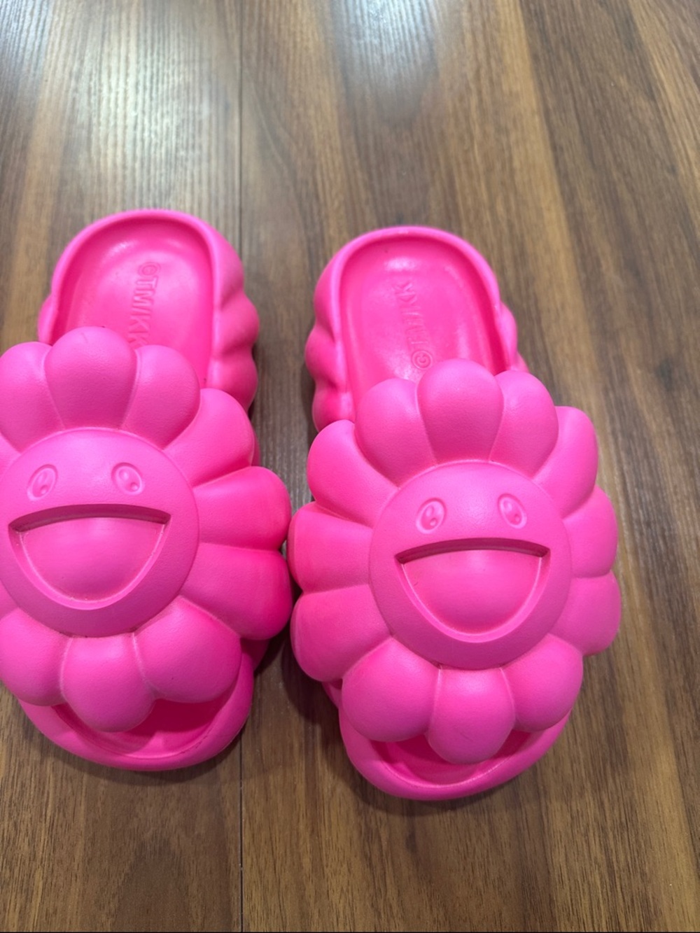 Girls' Bright Pink Flower Slide Sandals - Playful Summer Slides
